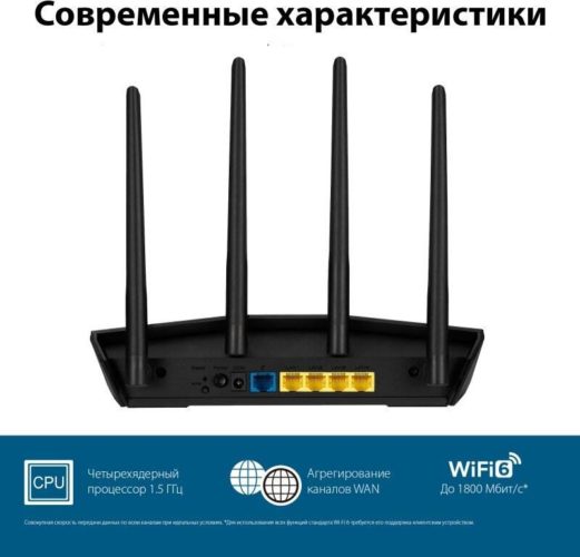 Wi-Fi роутер ASUS RT-AX55 - подключение к интернету (WAN): Ethernet RJ-45