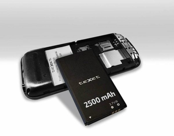 Мобильный телефон teXet TM-206 черный - вес: 106.5 г