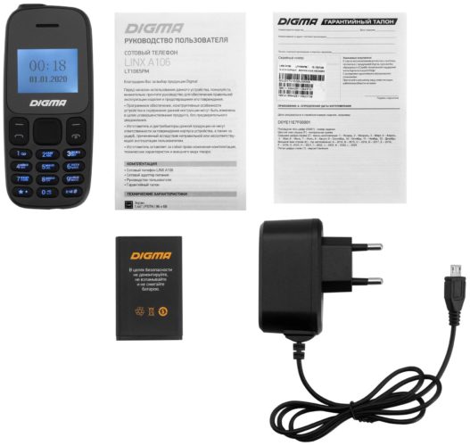 Телефон DIGMA Linx A106, 2 SIM, черный