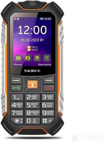 Телефон teXet TM-530R, 2 SIM, черный - аккумулятор: 3500 мА·ч