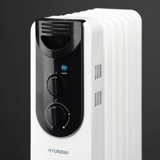 Маслонаполненный радиатор Hyundai H-HO-22-07-UI3351, белый - защита: отключение при перегреве