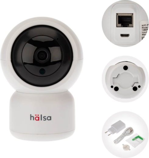 Беспроводная видеоняня HALSA Wi-Fi камера видеонаблюдения с датчиком движения и углом поворота 360/90 градусов