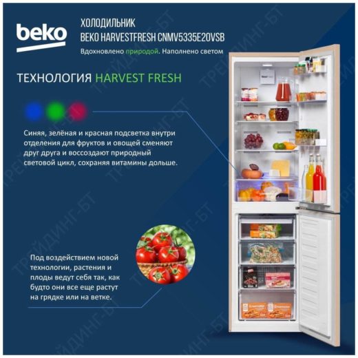 Холодильник Beko CNMV5335E20 - режимы: «отпуск», суперзаморозка