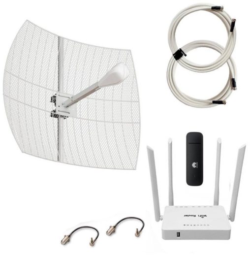 Комплект Интернета c Антенной LTE MiMO 24dBi + 4G модем + WiFi Роутер для Дома и Дачи под Безлимитный Интернет
