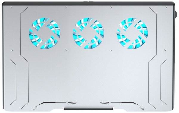 Охлаждающая подставка для ноутбука до 19", 3 вентилятора , 2 USB, RGB, регулировка наклона, алюминиевая, KS-is