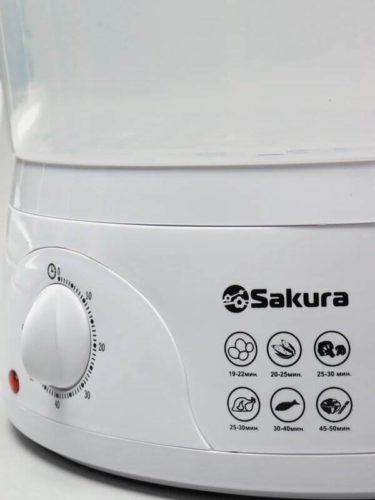 Пароварка Sakura SA-7214 таймер. 3 яруса. 800Вт