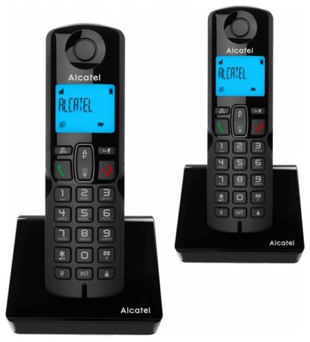 Радиотелефон Alcatel S230 DUO RU BLACK (чёрный) ( 2 трубки в комплекте )