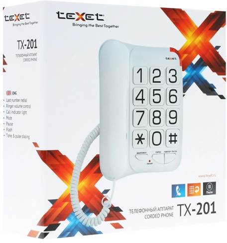 Texet Телефон TX-201 белый