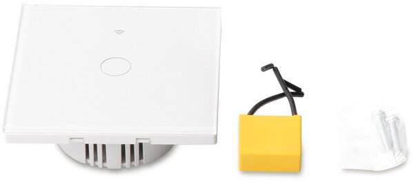Умный сенсорный Wi-Fi выключатель Tuya (белый) - универсальный без нуля и с нулем - работает с Алисой