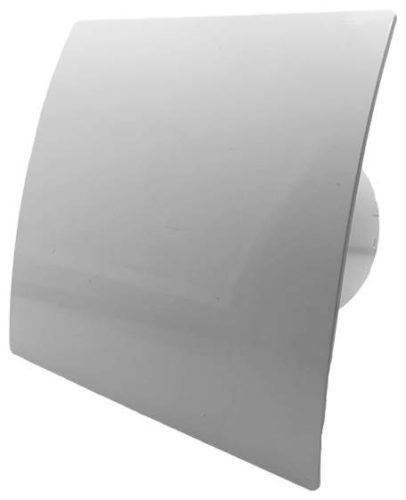 Вентилятор вытяжной осевой бытовой настенный, декоративная накладка, цвет белый, D 100 мм, диаметр 100 мм (для кухни, ванной, санузла, туалета)