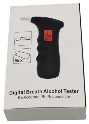 Карманный алкотестер T2500 с 5 сменными мундштуками , алкотестер гибдд, алкотестер цифровой, экспресс тест на алкоголь
