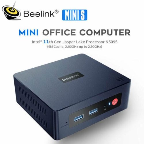 Неттоп Beelink Mini S, Intel Celeron N5095, DDR4 8Gb, SSD 128Gb, Intel UHD Graphics, Windows 11 Pro, 36 Вт, синий